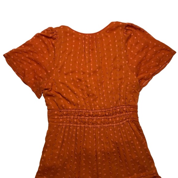 By Anthropologie Terra Cotta Orange Somerset Mini Dress SZ L ASO Cassandra Lee - Picture 4 of 13